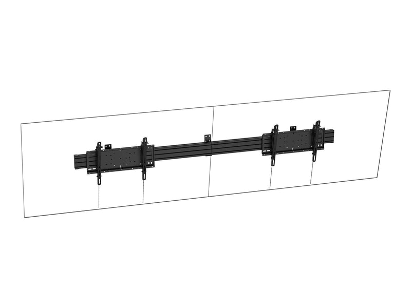 Vision mounting kit - heavy-duty - for 2 LCD displays - landscape - black - Max 120 kg - recommended for 75"