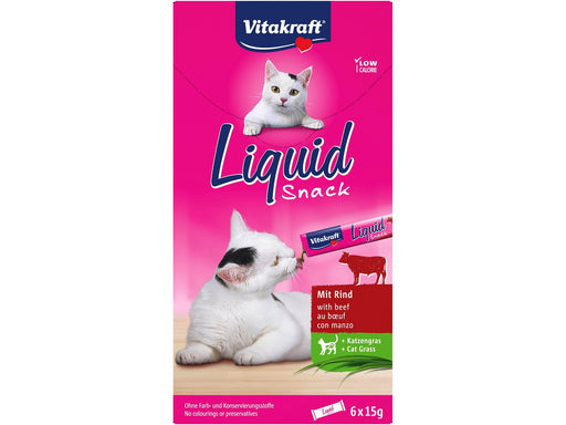 Vitakraft Liquid Snack mit Rind + Katzengras