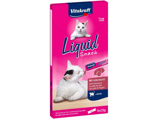 Vitakraft - Liquid Snack with Liver Sausage + Biotin 6x15g