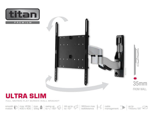 Vivanco Full Motion SLIM Bracket VESA 400 35kg - Max 35 kg - recommended for 55"
