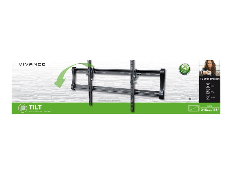 Vivanco Tilt Wall Mount VESA 800/85″/65kg Black - Max 65 kg - recommended for 85"