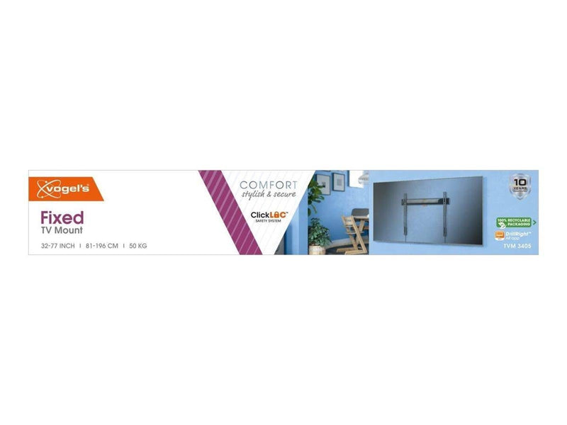 Vogel's Comfort TVM 3405 - mounting kit - for flat panel - black - Max 50 kg - recommended for 65"