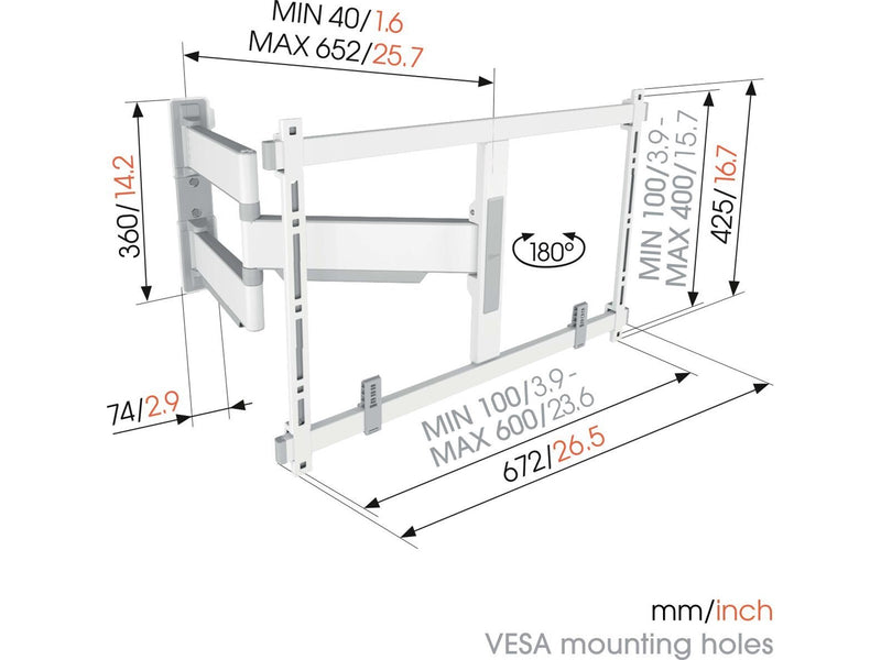 Vogel's Elite TVM 5645 - Max 45 kg - recommended for 40"-77"