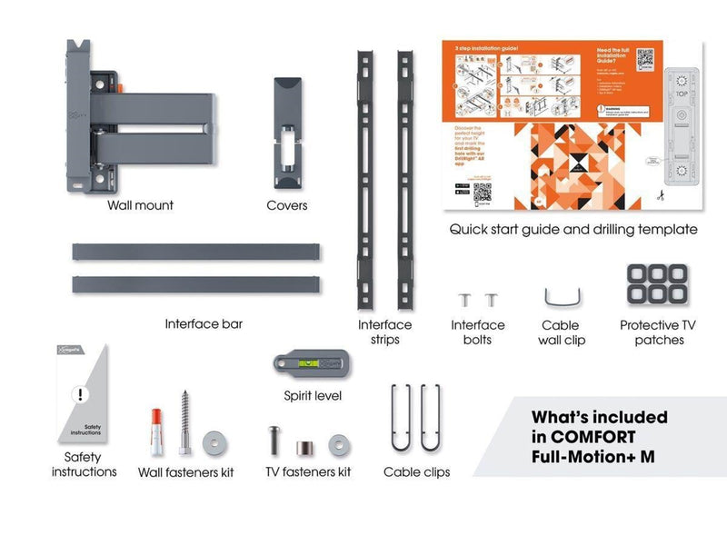 Vogel's TVM 3445 Comfort Wall mount motion+ 32-65" 25kg WH - Max 25 kg - recommended for 44"