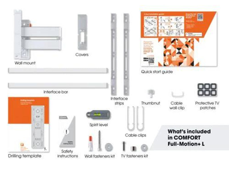 Vogel's TVM 3645 Comfort Wall mount motion+ 40-77" 35kg White - Max 35 kg - recommended for 44"