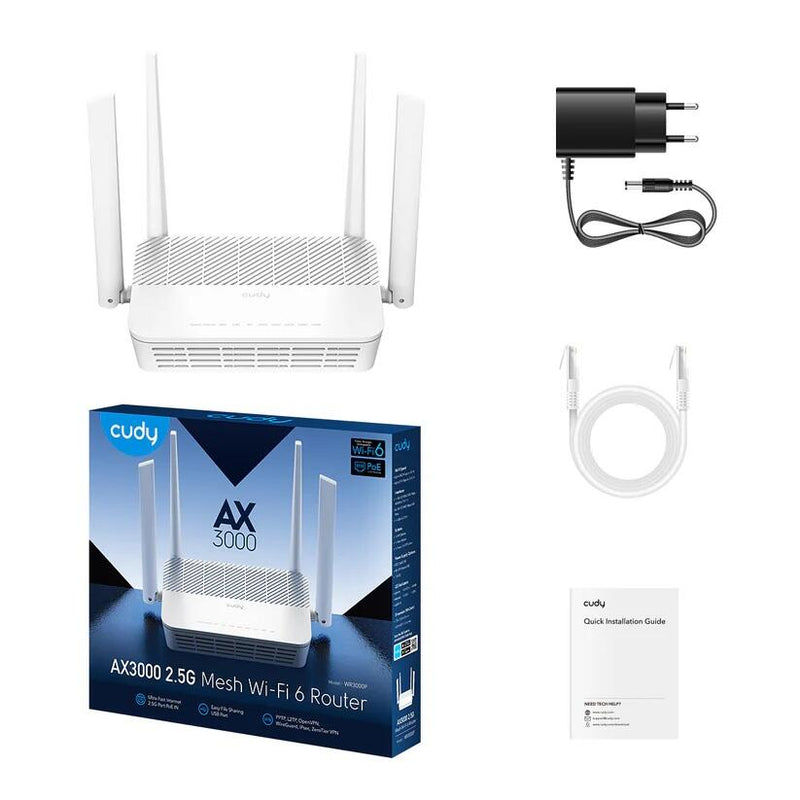 cudy WLRO AX3000 2.5G Wi-Fi 6 Mesh PoE Router