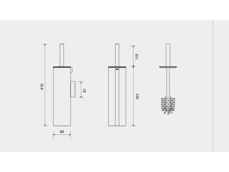 Wantec Reframe Collection toilet brush wall-mounted Handpolished
