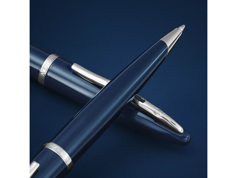 Waterman Carene Ballpoint Pen Blue Lacquer with Palladium trim Medium Tip Blue Ink Gift Box