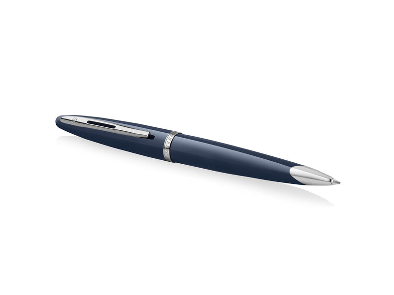 Waterman Carene Ballpoint Pen Blue Lacquer with Palladium trim Medium Tip Blue Ink Gift Box