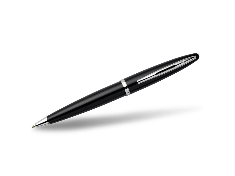 Waterman Carène Black Sea Kugelschreiber | hochglänzend Schwarz mit Palladiumzierteilen | mittlere Schreibspitze | blaue Tinte | Geschenkbox