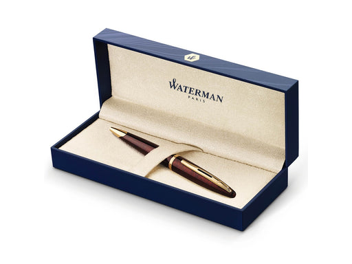 Waterman Carène Kugelschreiber | Marine Amber mit Clip aus 23-karätigem Gold | mittlere Schreibspitze | blaue Tinte | Geschenkbox