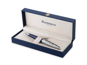 Waterman Carène Kugelschreiber | Metall und blaue Lackierung | ziselierte Kappe | blaue Tinte | Geschenkbox