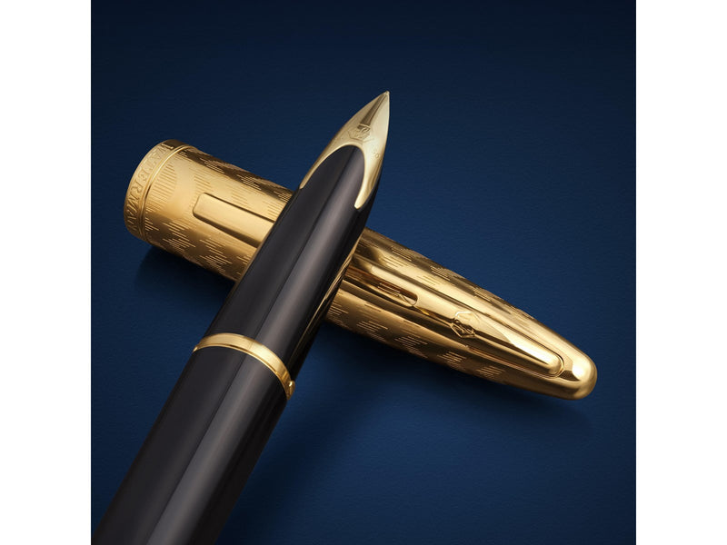 Waterman Carène 'The Opera Collection' Black & Gold G.T. Fountain pen F Blue ink