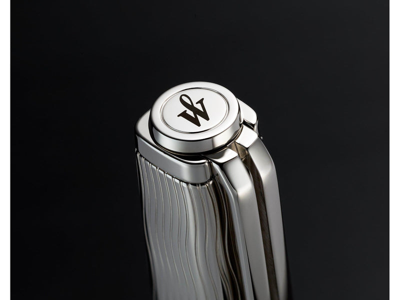 Waterman Exception Füller | Metall & Blau Lack mit Palladium-Zierteilen | gravierte Kappe und 18 kt Gold | Füllfederhalter mit mittlerer Feder | Geschenkbox