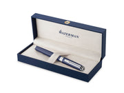 Waterman Exception Fountain Pen Blue Lacquer with Palladium trim 18K Gold Fine Nib Blue Ink Gift Box