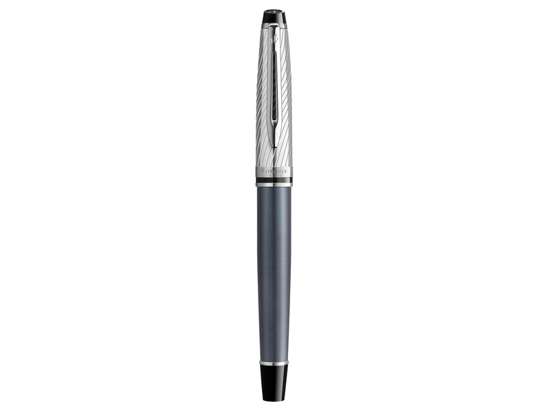 Waterman Expert Deluxe Füllfederhalter, Metall und steingraue Lackierung mit palladiumbeschichteten Zierteilen, Federbreite F mit Palladium
