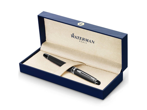 Waterman Expert Füller | Mattschwarz mit Chromzierteile | Füllfederhalter mit mittlerer Feder | Geschenkbox