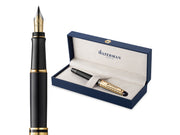 Waterman Expert 'The Opera Collection' Black & Gold G.T. Fountain pen M Blue ink