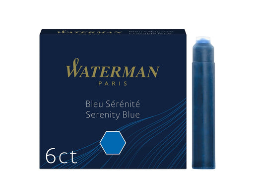 Waterman Füller-Tintenpatronen | International Standardgröße | Serenity Blue | 6 Stück