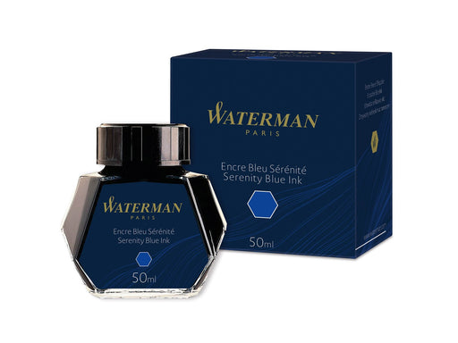 Waterman Füllertinte im Tintenfass | Serenity Blue | Tintenflacon mit 50 ml