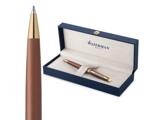 Waterman Hémisphère Ballpoint Pen | Copper Red (The Understated Edit Collection) | Medium Point with Blue Ink | Gift Box