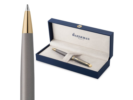 Waterman Hémisphère Ballpoint Pen | Stone Grey (The Understated Edit Collection) | Medium Point with Blue Ink | Gift Box