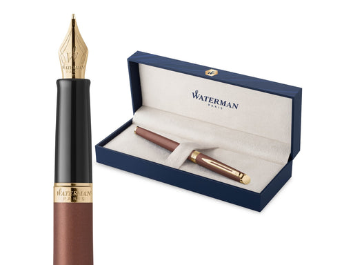 Waterman Hémisphère Fountain Pen | Copper Red (The Understated Edit Collection) | Fine Nib with Blue Ink | Gift Box