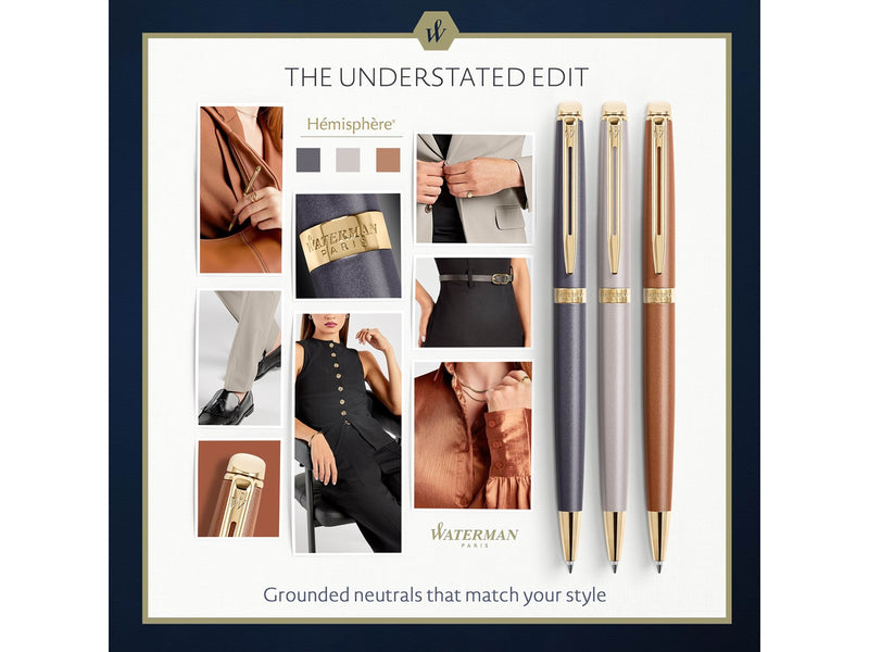 Waterman Hémisphère Rollerball Pen | Copper Red (The Understated Edit Collection) | Fine Point with Black Ink | Gift Box