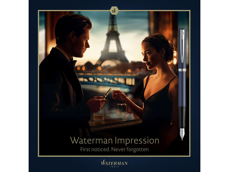 Waterman Impression Blue Lacquer P.T. Fountain pen F Blue ink