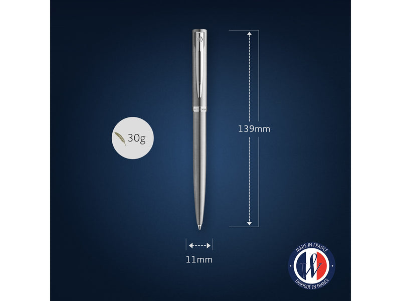 Waterman Impression Stainless Steel P.T. Ballpen M Blue ink