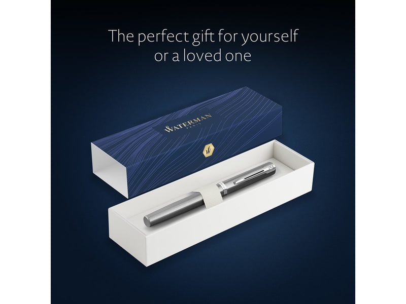 Waterman Impression Stainless Steel P.T. Fountain pen F Blue ink