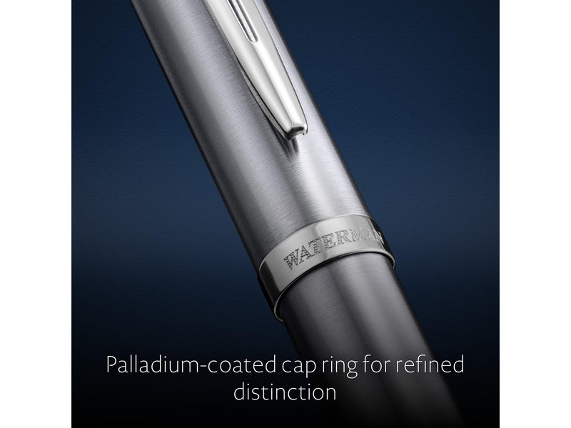 Waterman Impression Stainless Steel P.T. Fountain pen M Blue ink