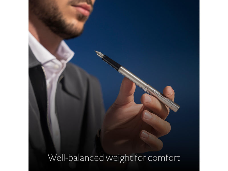Waterman Impression Stainless Steel P.T. Fountain pen M Blue ink