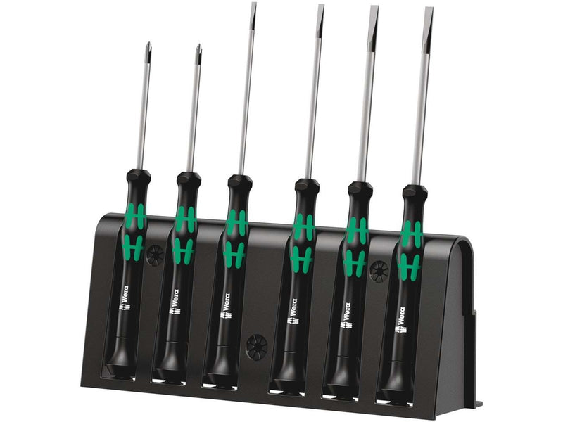 Wera 2050/6 Elektroniker-Schraubendrehersatz + Rack, 6-teilig