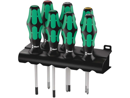 Wera 335/350/367/7 Rack Schraubendrehersatz Kraftform Plus Lasertip + Rack, 7-teilig