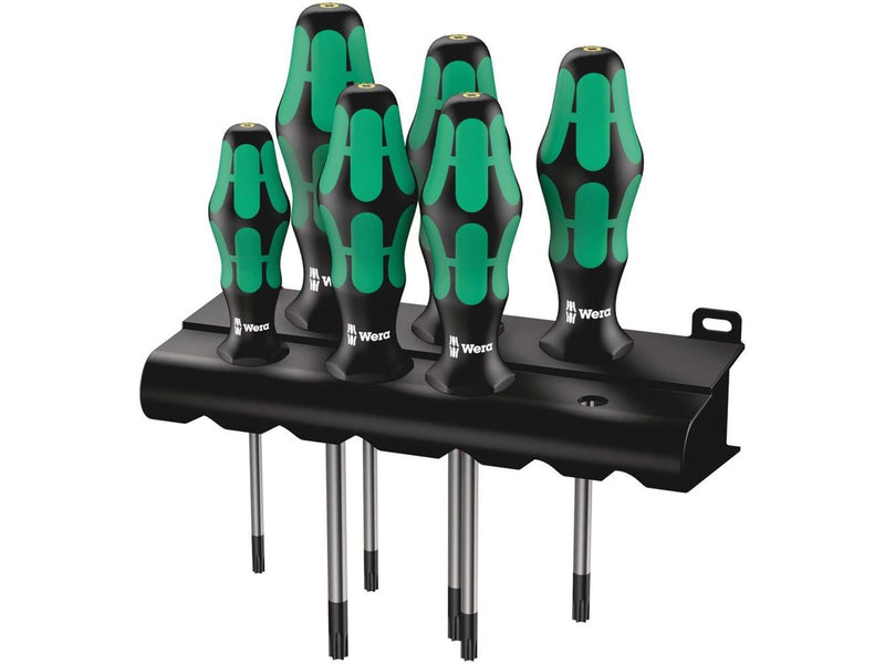 Wera 367/6 TORX® BO Kraftform Plus TORX® BO-Schraubendrehersatz + Rack, 6-teilig