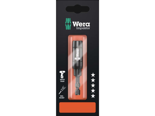 Wera 897/4 IMP R SB Impaktor Halter mit Ringmagnet und Sprengring, 1/4 Zoll x 75 mm