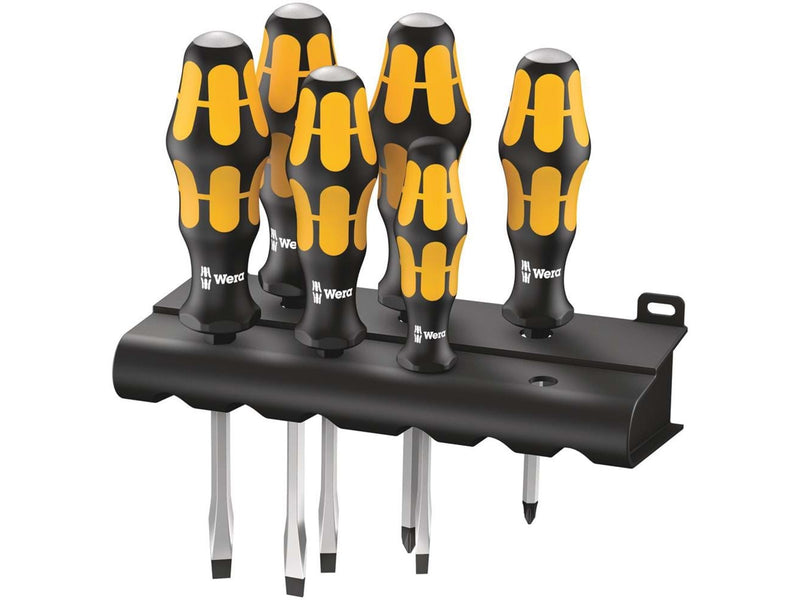 Wera 932/918/6 Schraubendrehersatz Kraftform : Der Schraubmeißel + Rack, 6-teilig