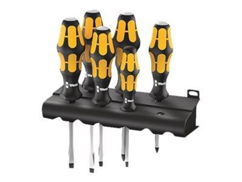 Wera 932/918/6 Schraubendrehersatz Kraftform : Der Schraubmeißel + Rack, 6-teilig