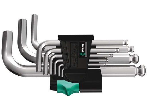 Wera 950 PKS/9 SM N Winkelschlüsselsatz, metrisch, gestellverchromt, 9-teilig