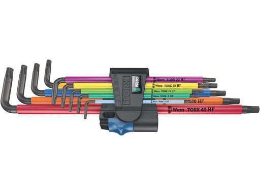 Wera 967/9 TX SXL Multicolour HF 1 Winkelschlüsselsatz mit Haltefunktion, lang, 9-teilig