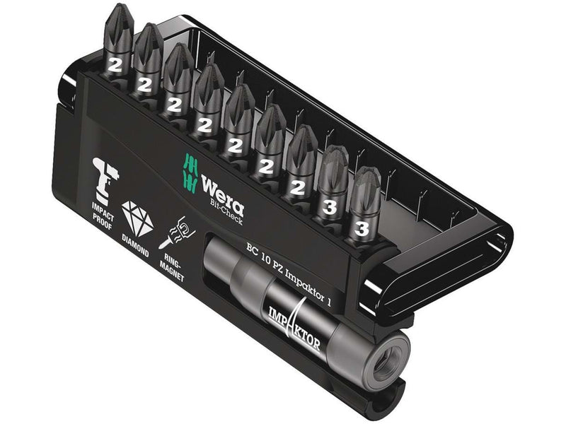 Wera Bit-Sortiment, Bit-Check 10 PZ Impaktor 1, 10-teilig