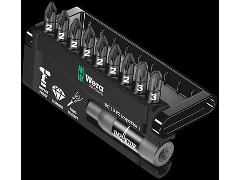 Wera Bit-Sortiment, Bit-Check 10 PZ Impaktor 1, 10-teilig