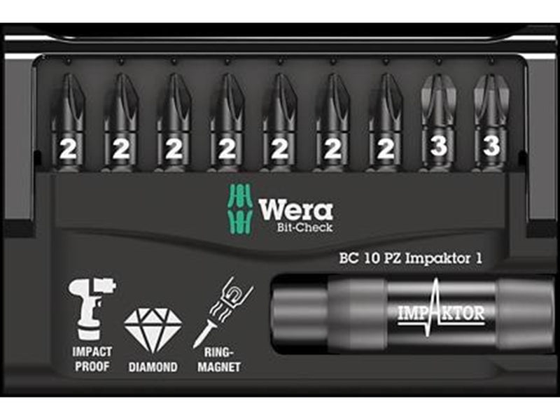 Wera Bit-Sortiment, Bit-Check 10 PZ Impaktor 1, 10-teilig