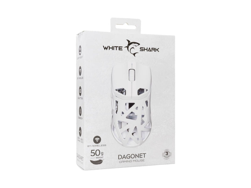 White Shark DAGONET Wireless (White) - Gaming Maus (Weiß)