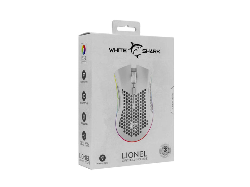 White Shark LIONEL Wireless - Gaming Maus (Weiß)