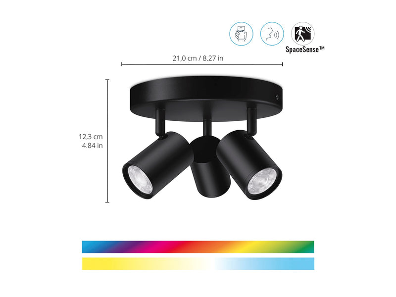 WiZ Imageo 3x Adjustable Smart Spotlight with Round Plate Tunable White & Color