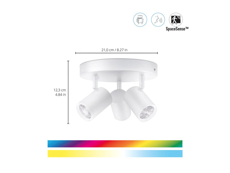 WiZ Imageo 3x Adjustable Smart Spotlight with Round Plate Tunable White & Color