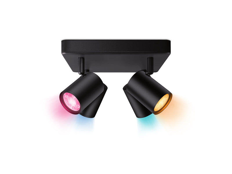 WiZ Imageo 4x Adjustable Smart Spotlight with Square Plate Tunable White & Color Black