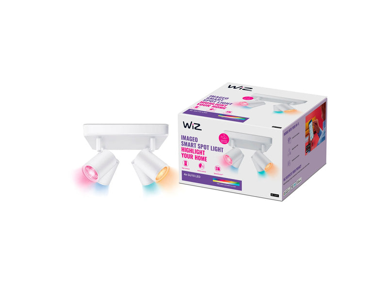 WiZ Imageo 4x Adjustable Smart Spotlight with Square Plate Tunable White & Color White